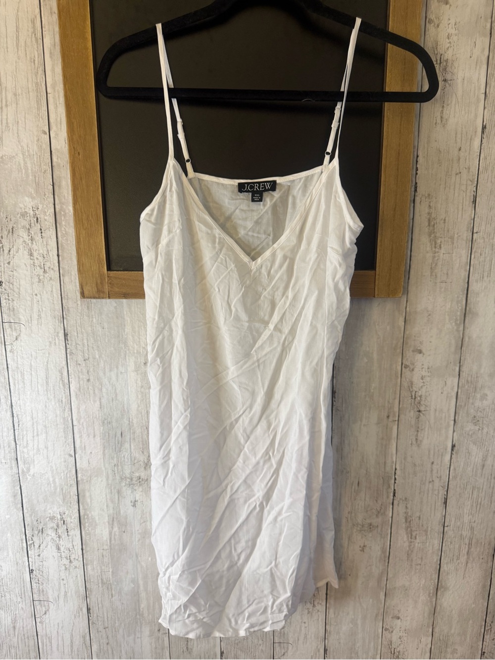 J Crew Womens XXS White Viscose Sleeveless Adjustable Strap Mini Slip Dress